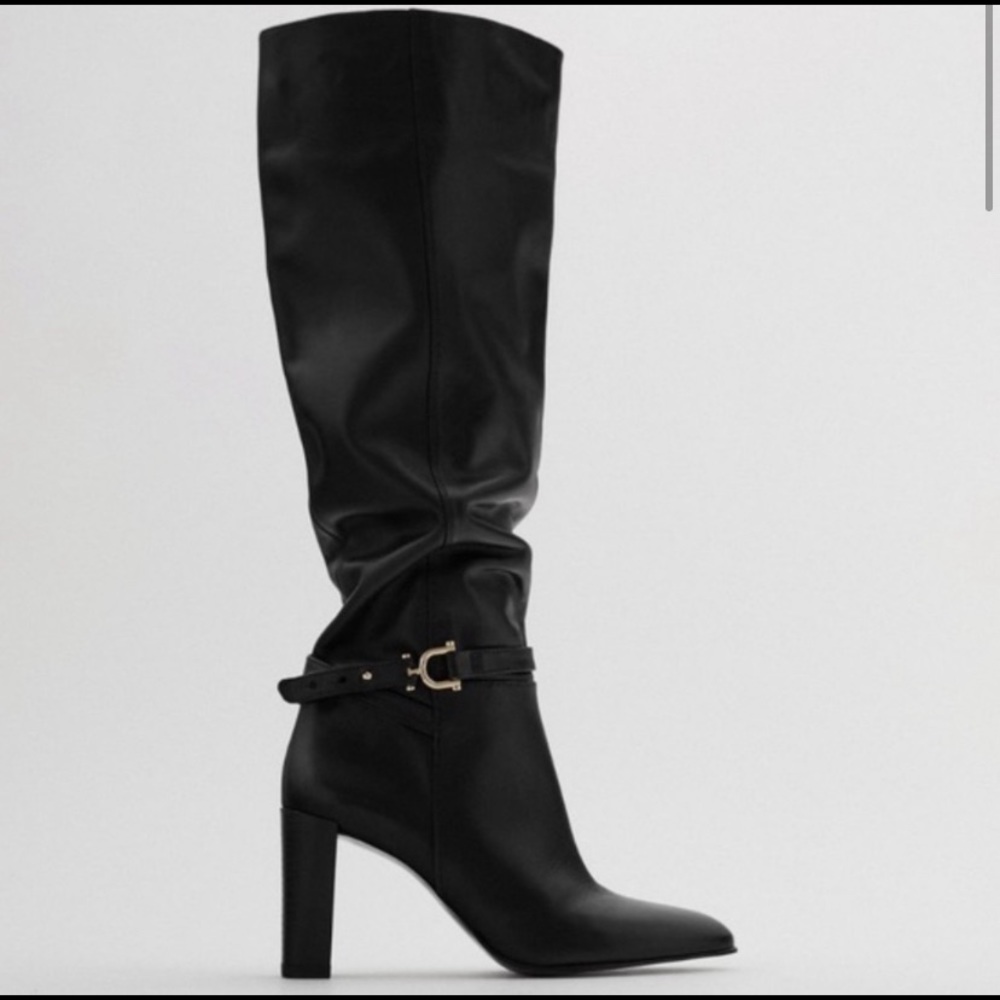 Zara Knee High Heeled Boots